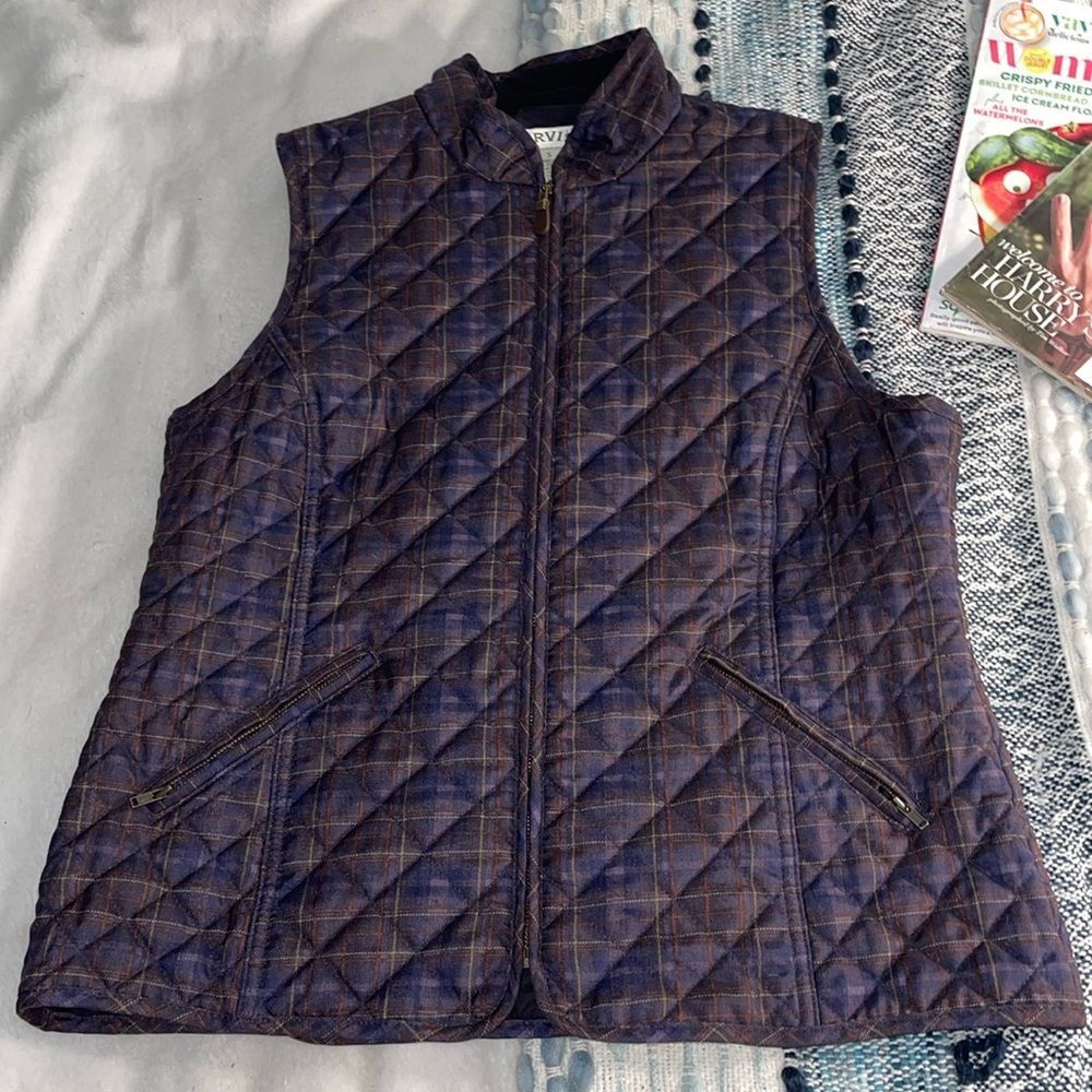 Orvis Checked Quilted Vest Preppy Fall Outdoor Sz S